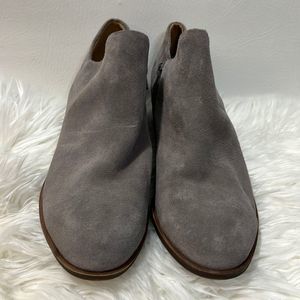 Lucky Brand “Brixlee” Grey Suede Side Zippered Bootie 9.5 Medium